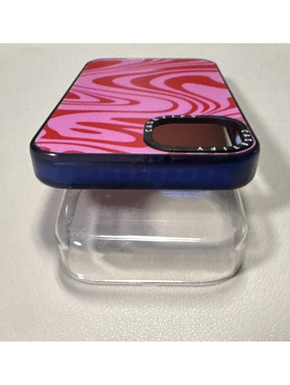 CASETiFY Pink & Red Swirl Patterned Protective Back Case Phone Cover